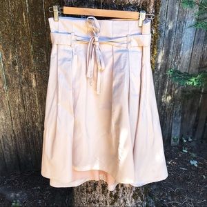 Hi-low Paperbag waist khaki skirt